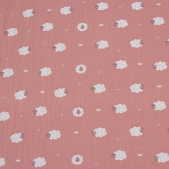 Double gauze muslinas Ash pink sheep||TavoSapnas