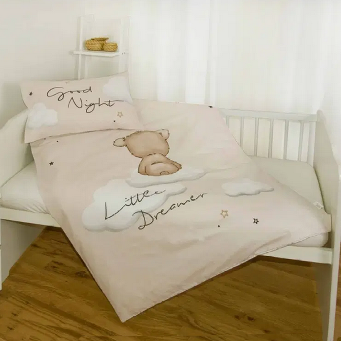 Ekologiškos medvilninės flanelės patalynė Little Dreamer, 100x135, 40x60 cm||TavoSapnas