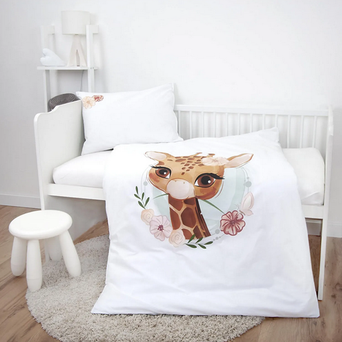 Ekologiškos medvilnės patalynė Little Giraffe, 100x135, 40x60 cm||TavoSapnas
