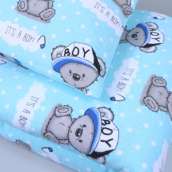 Flanelinės patalynės komplektas It's a Boy! 100x135, 40x60 cm||TavoSapnas