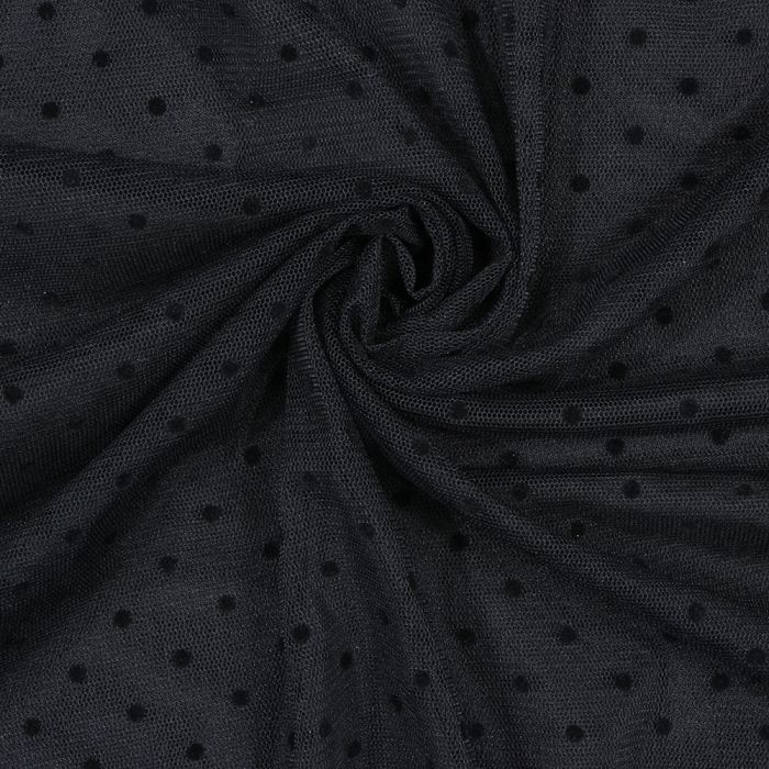 Elastinis tiulis su taškeliais Black||TavoSapnas