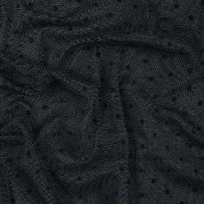 Elastinis tiulis su taškeliais Black||TavoSapnas