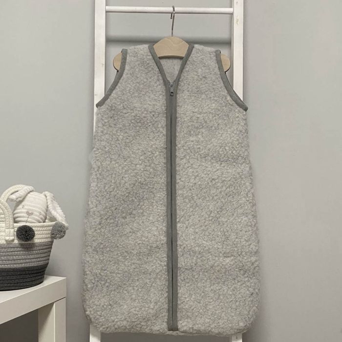 Merino vilnos miegmaišis su užtrauktuku Pilkutis, 76 cm||TavoSapnas