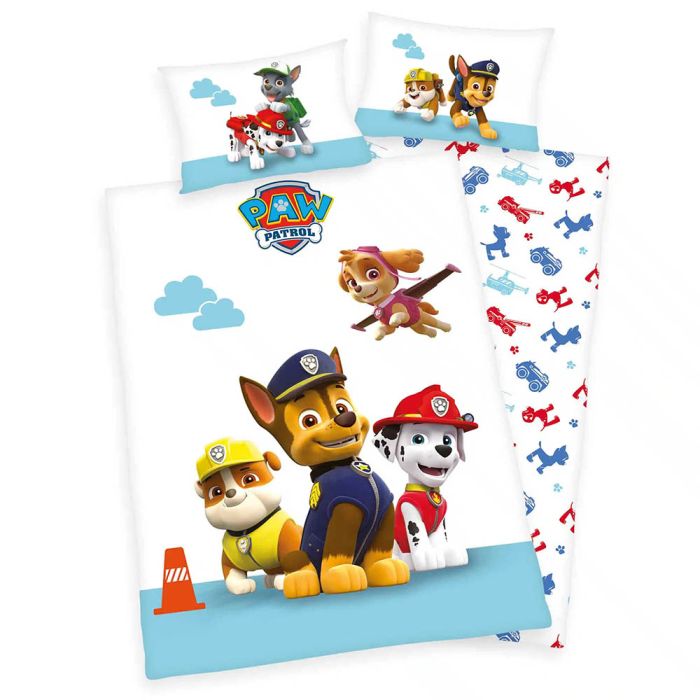 Medvilninės flanelės patalynė Paw Patrol, 100x135, 40x60 cm||TavoSapnas