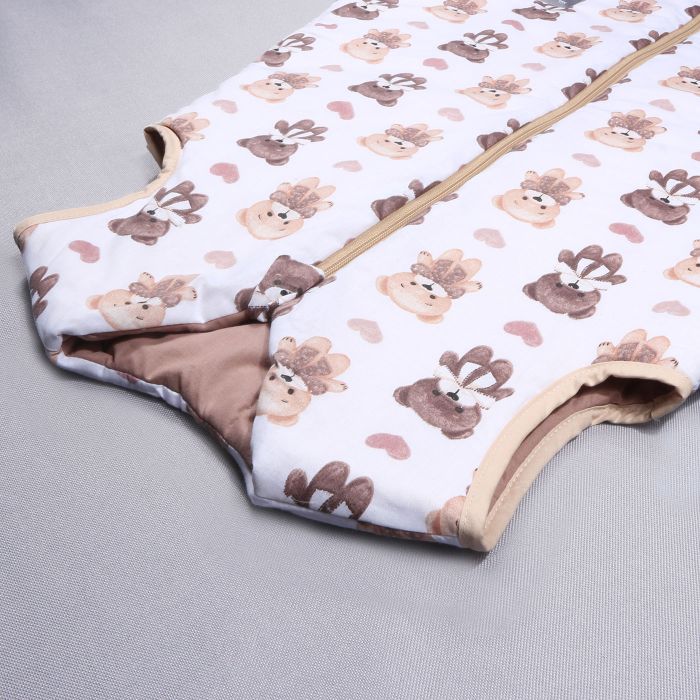Šiltas miegmaišis su dvipusiu užtrauktuku Meškučiai, 70 cm||TavoSapnas
