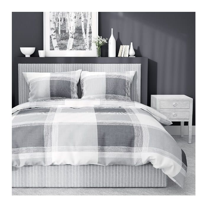 Medvilninis patalynės komplektas Grey Classic, 200x220, 70x80 cm||TavoSapnas