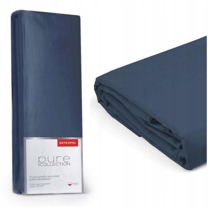 Pure Collection satino paklodė su guma DENIM, 180x200 cm||TavoSapnas