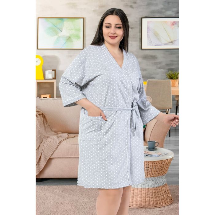 Plius dydžio trikotažinis chalatas Mona, 4XL||TavoSapnas