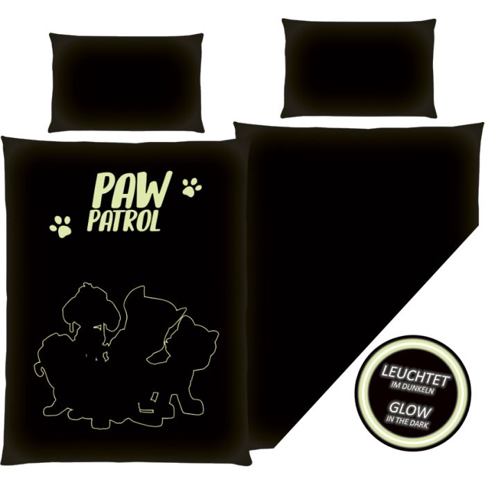 Šviečiantis tamsoje patalynės komplektas Paw Patrols||TavoSapnas
