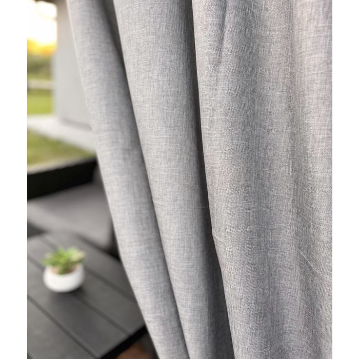 Pasiūta terasos užuolaida Linen Grey su UV apsauga + surišimas||TavoSapnas