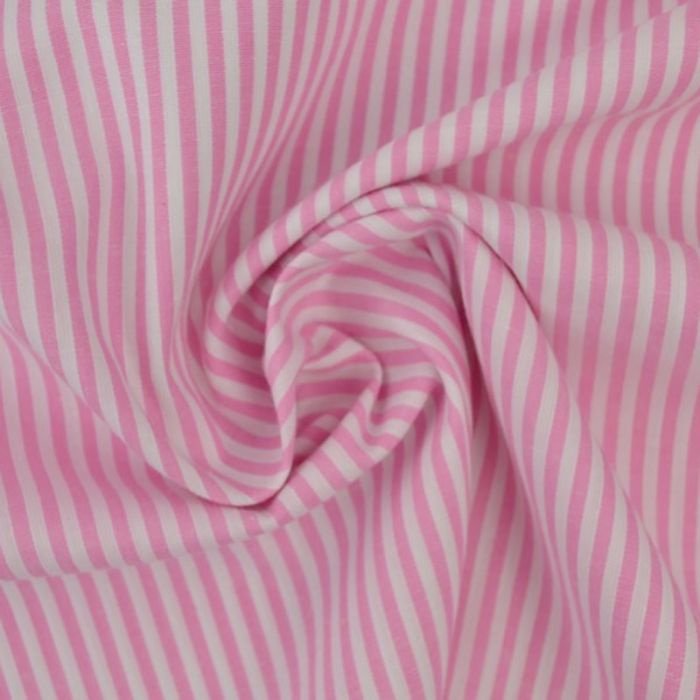 Medvilninis poplin audinys Pink Stripes||TavoSapnas