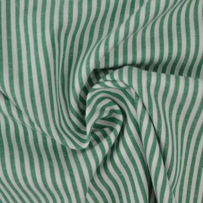 Medvilninis poplin audinys Green Stripes||TavoSapnas