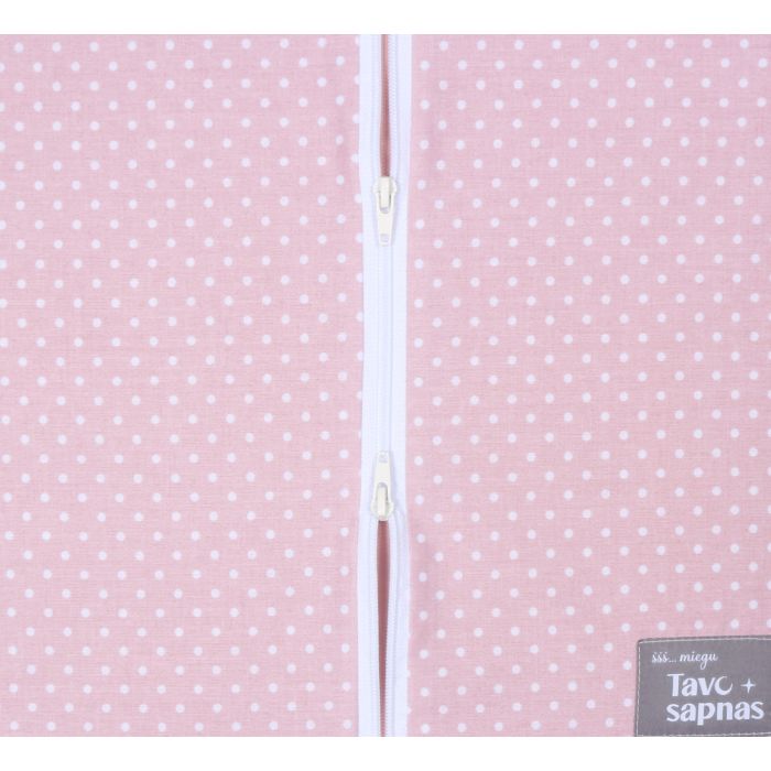 Vasarinis miegmaišis su dvipusiu užtrauktuku Pink dots, 80 cm||TavoSapnas