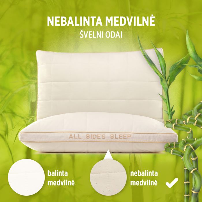 Pagalvė su bambuko pluoštu All Sides Sleep, 50x70 cm||TavoSapnas