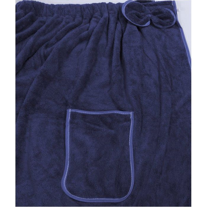 4 dalių pirties rankšluosčio ir turbano komplektas NAVY BLUE||TavoSapnas