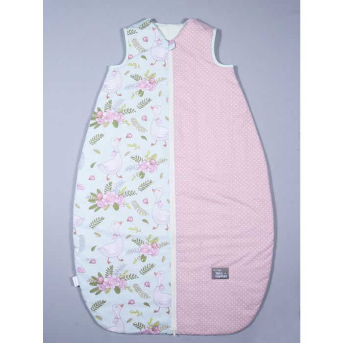 Šiltas miegmaišis su dvipusiu užtrauktuku Žąsytės, 120 cm||TavoSapnas