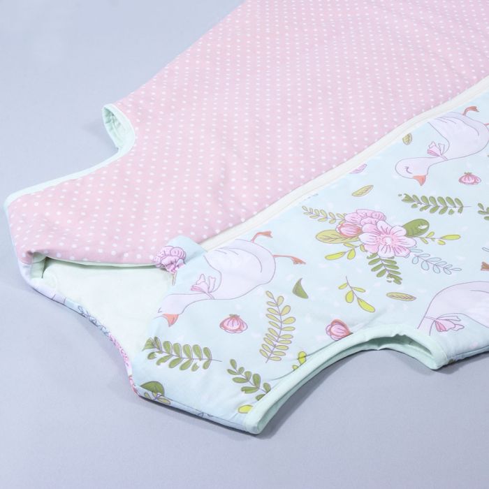 Šiltas miegmaišis su dvipusiu užtrauktuku Žąsytės, 120 cm||TavoSapnas