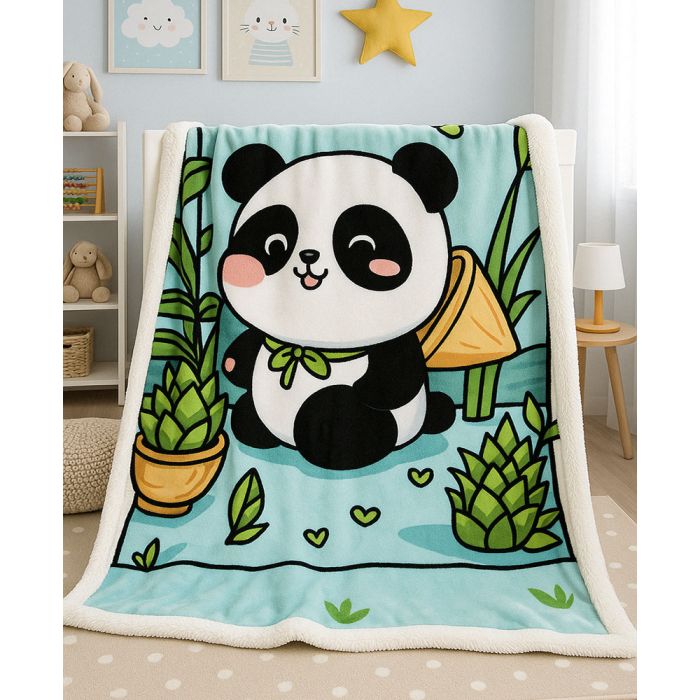 Soft pliušo pledukas Panda, 95x140 cm||TavoSapnas