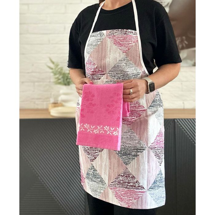 Prijuostė su rankšluosčiu Pink||TavoSapnas