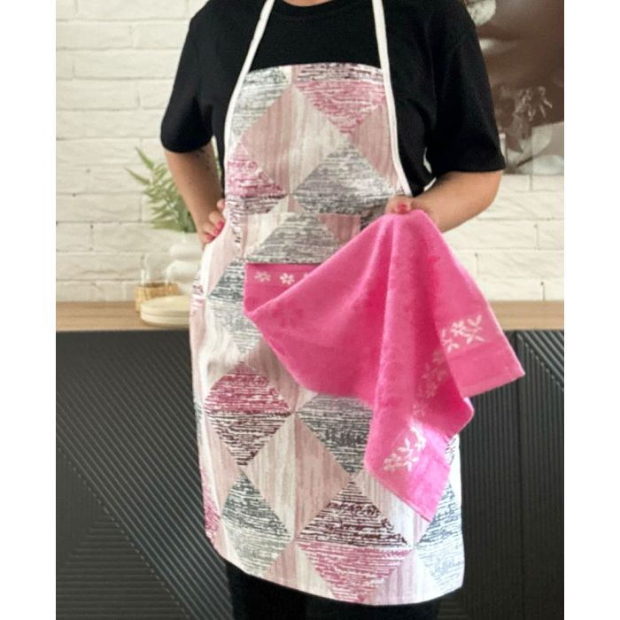 Prijuostė su rankšluosčiu Pink||TavoSapnas