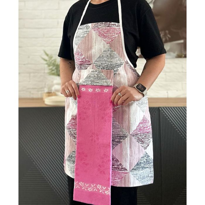 Prijuostė su rankšluosčiu Pink||TavoSapnas