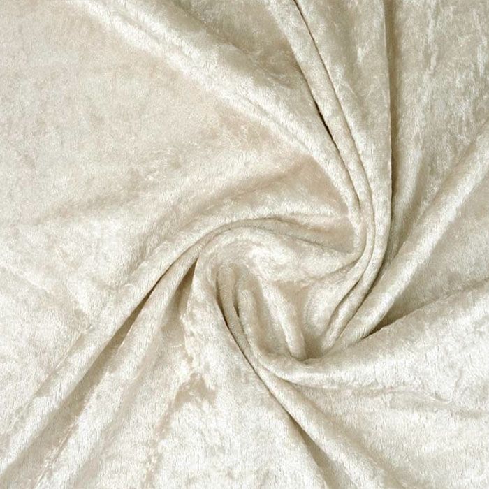 Plonas glamžytas aksomas Creamy, likutis 0.70x1.50m||TavoSapnas