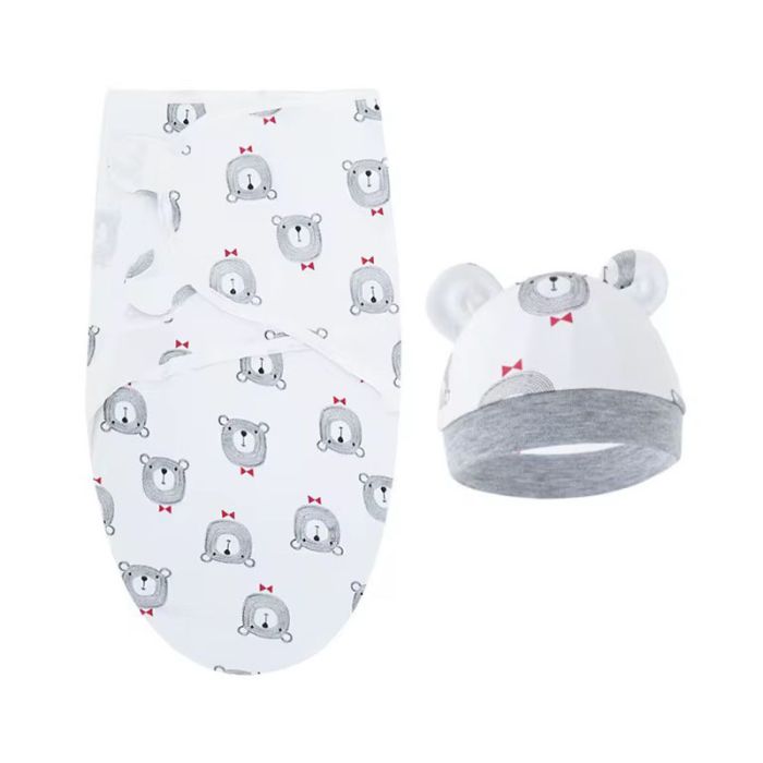 Trikotažinis vystyklas-kokonas su kepuryte Teddy, 48 cm||TavoSapnas