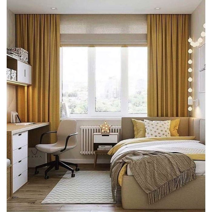 Matuojama naktinė užuolaida Rio Mustard, likutis 0.45x3m||TavoSapnas