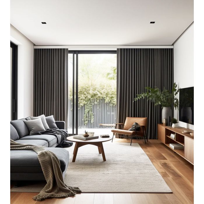 Karališkojo veliūro naktinių užuolaidų komplektas Dark Grey||TavoSapnas