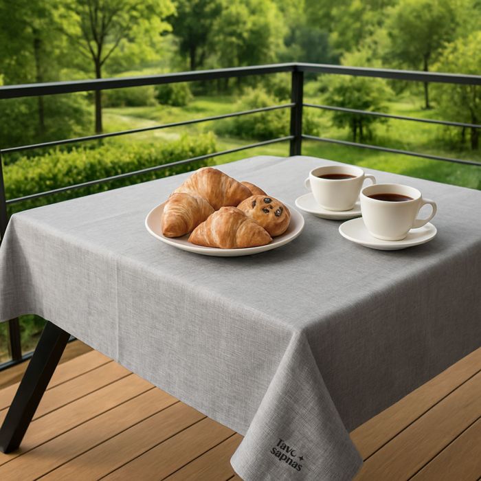 Lauko staltiesė su UV apsauga Linen Grey, 155x230 cm||TavoSapnas