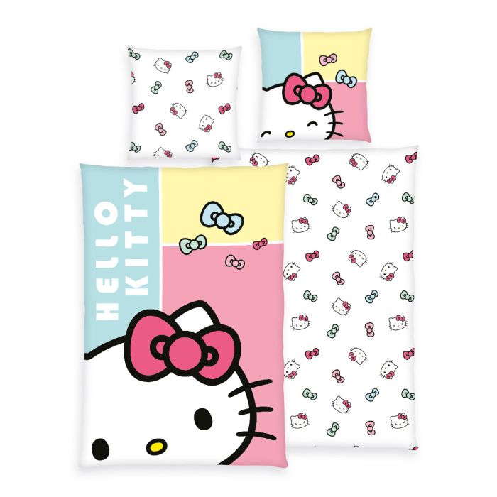 Patalynės komplektas Hello Kitty, 135x200, 80x80 cm||TavoSapnas