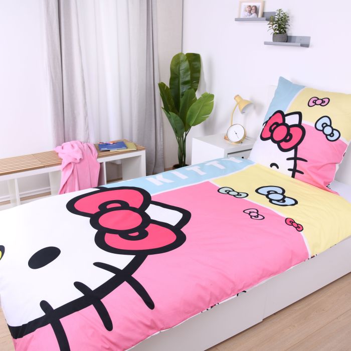 Patalynės komplektas Hello Kitty, 135x200, 80x80 cm||TavoSapnas