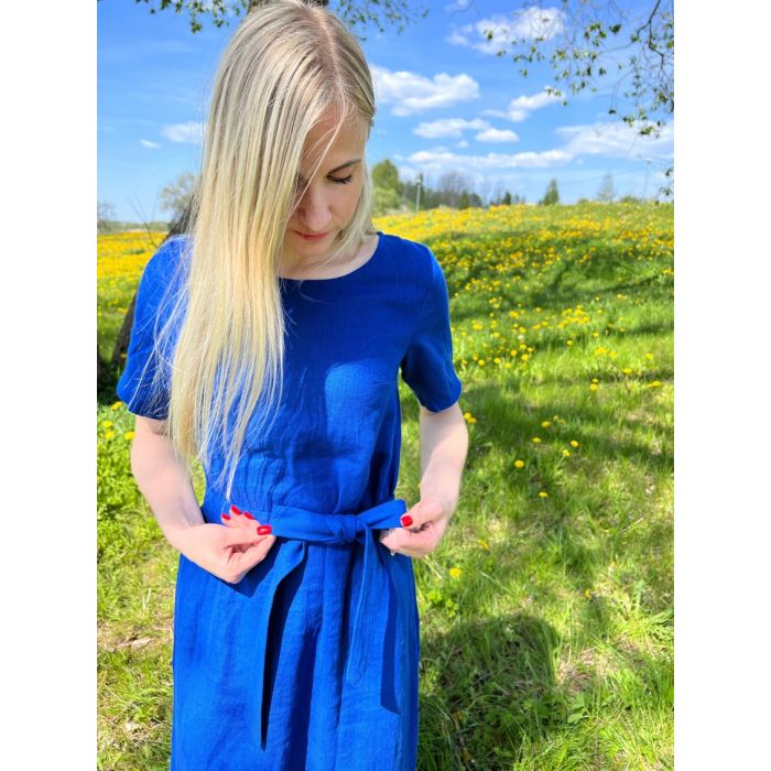 Minkštas plautas linas Royal Blue, likutis 1.30x1.35m||TavoSapnas