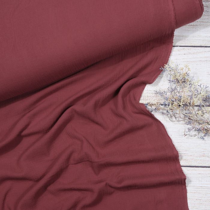 Double gauze muslinas neryškus bordo, likutis 1.10x1.35m||TavoSapnas