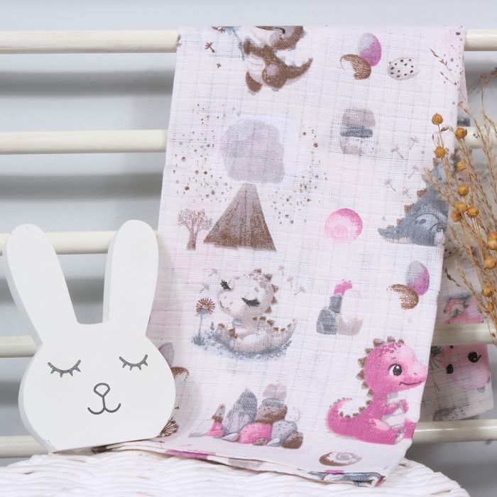 Marlinis vystyklas Pink Dino, 65x75 cm||TavoSapnas