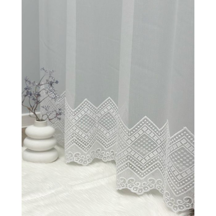 Dieninės užuolaidos audinys White Shine, aukštis 287 cm||TavoSapnas