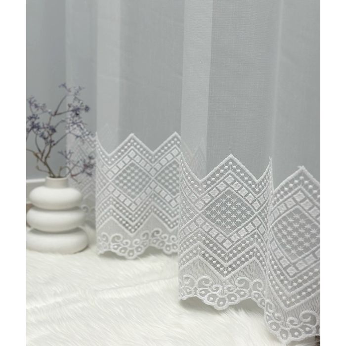 Dieninės užuolaidos audinys White Shine, aukštis 287 cm||TavoSapnas