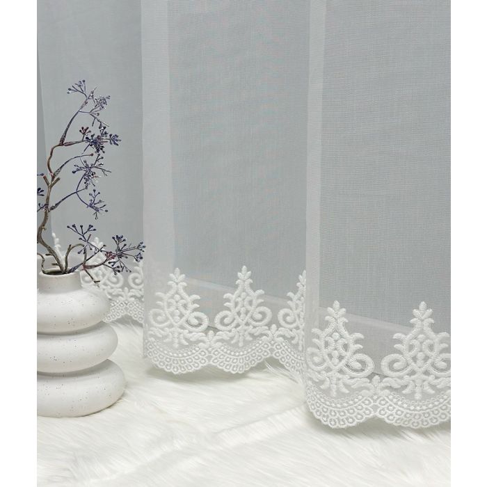 Dieninės užuolaidos audinys White Glamour, aukštis 290 cm||TavoSapnas