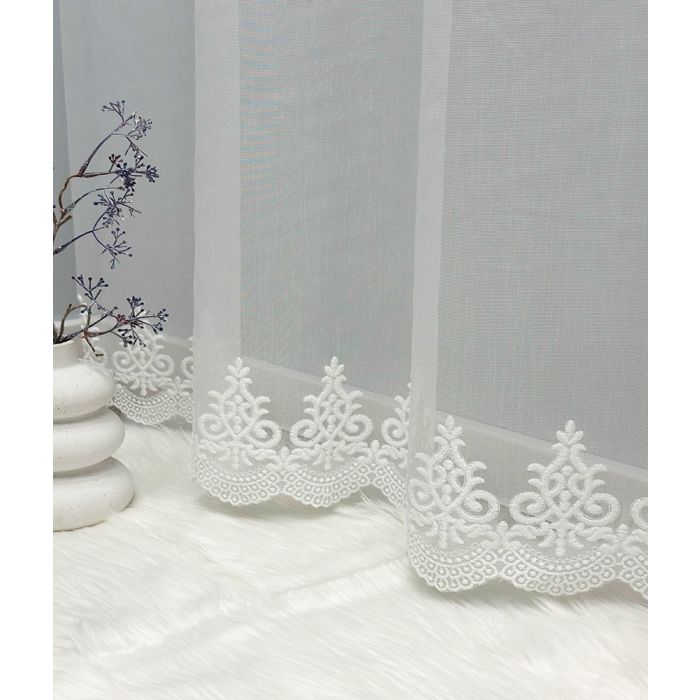 Dieninės užuolaidos audinys White Glamour, aukštis 290 cm||TavoSapnas