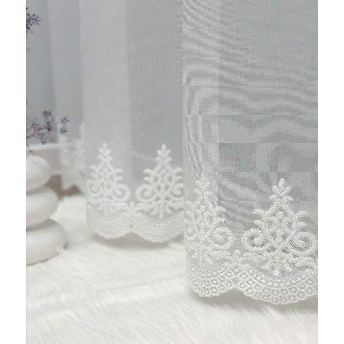 Dieninės užuolaidos audinys White Glamour, aukštis 290 cm||TavoSapnas