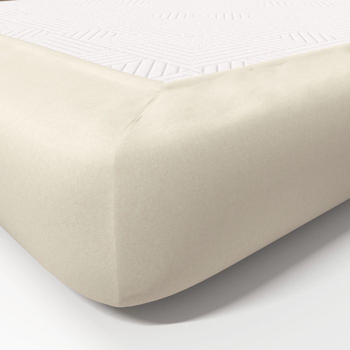 Trikotažinė paklodė su guma, smėlio, 200x220 cm||TavoSapnas