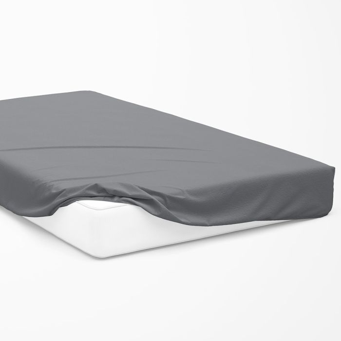 Trikotažinė paklodė su guma, tamsi pilka, 160x200 cm||TavoSapnas