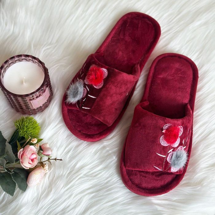 Moteriškos šlepetės Bordo, 40/41 dydis||TavoSapnas