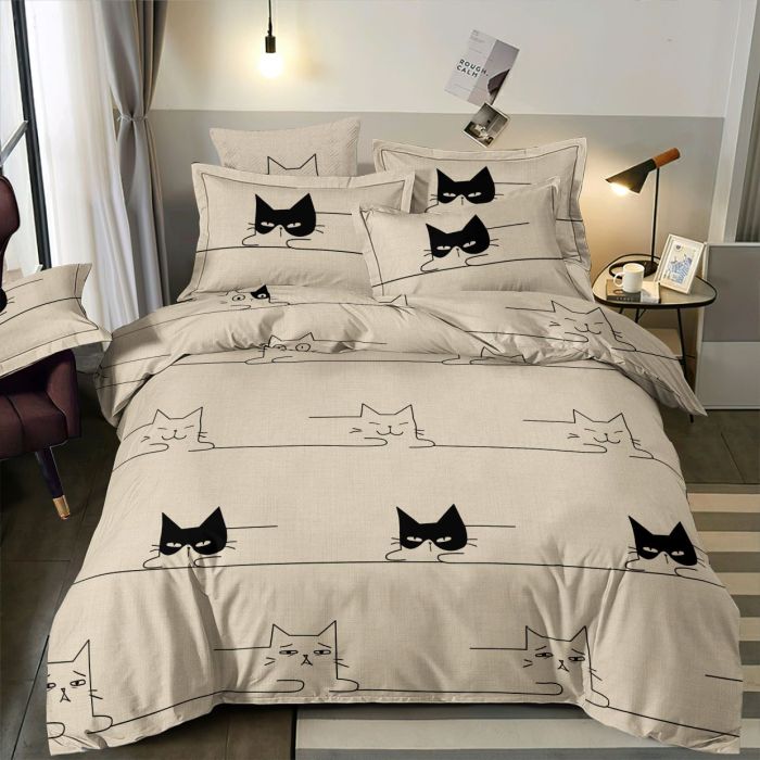 Patalynės komplektas Playful Cats, 140x200, 50x70 cm||TavoSapnas