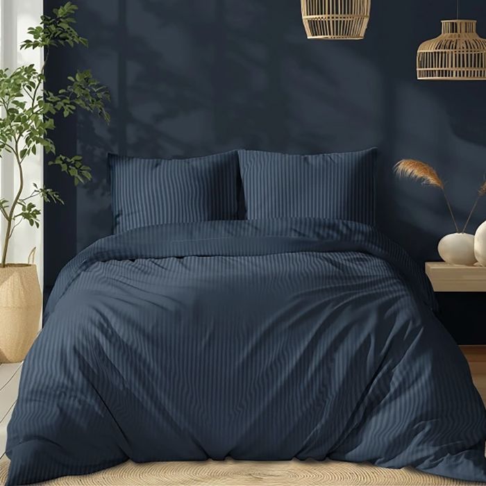 Siuvama Pure Collection satino patalynė Denim, 200x220 cm||TavoSapnas