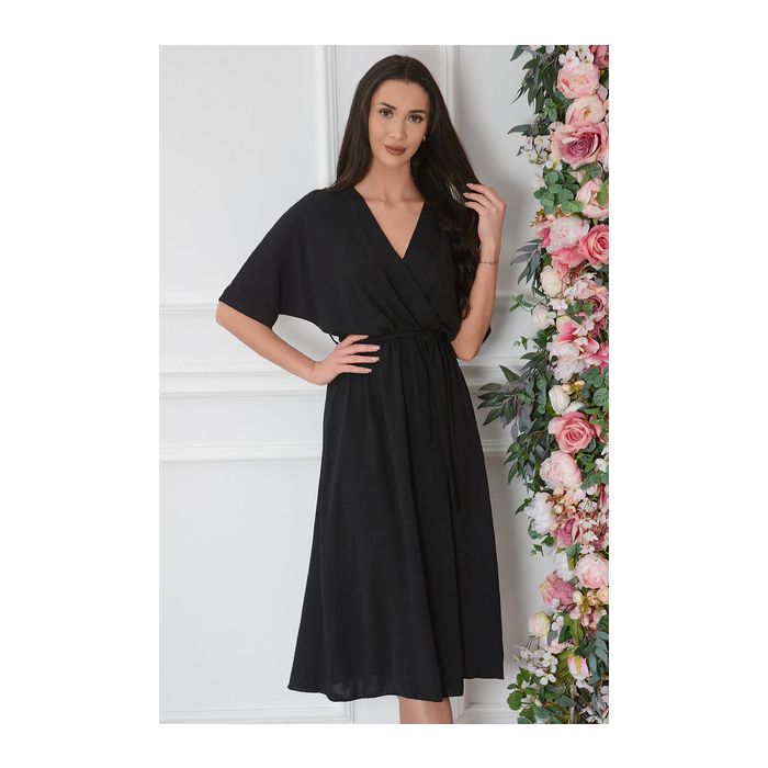 Vasarinis audinys American Crepe, juodas, likutis 0.60x1.50m||TavoSapnas