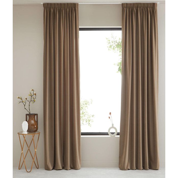 Karališkojo veliūro užuolaidų komplektas Brownish||TavoSapnas