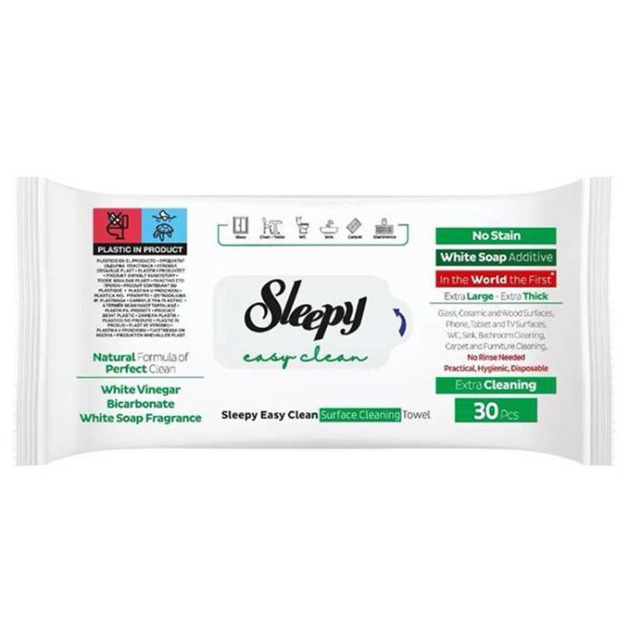 Drėgnos servetėlės namų valymui Sleepy Easy Clean, 30 vnt.||TavoSapnas
