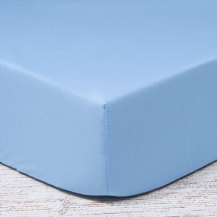 Medvilninė paklodė su guma Šviesiai mėlyna, 70x140 cm||TavoSapnas