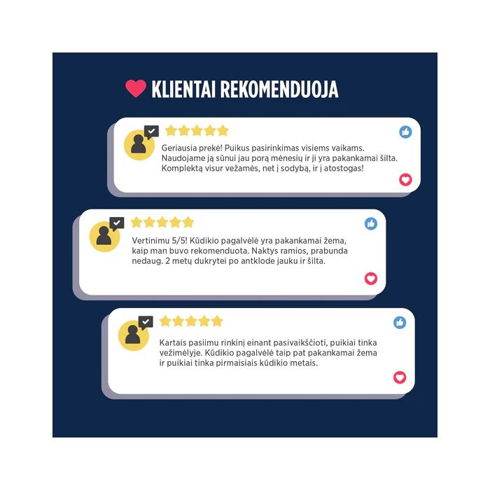 Antklodė ir pagalvė My First Duvet and Pillow su bambuku, 100x140, 40x60 cm||TavoSapnas